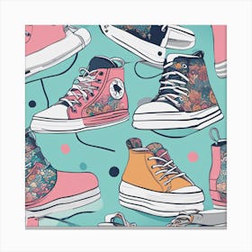 Canvas Of Sneakers Canvas Print