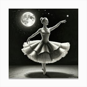 Ballerina In The Moonlight 1 Canvas Print