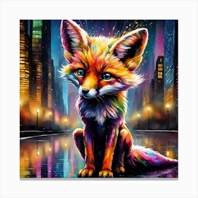 Fox In The City 1 Canvas Print