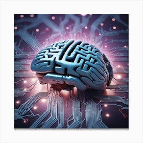 Brain On Circuit Board 7 Canvas Print