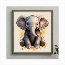 Baby Elephant Painting Toile