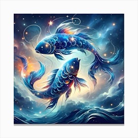 Zodiac Fishes Canvas Print