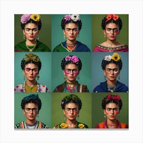 Aspects of Frida Kahlo in Avatars 2 Canvas Print