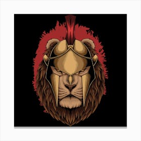 Lion Sparta Helmet Canvas Print