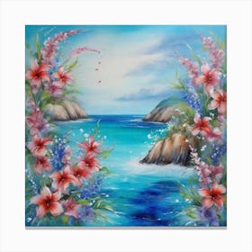 Flowers By The Sea 2 Canvas Print