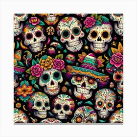 Day Of The Dead Skulls 1 Canvas Print