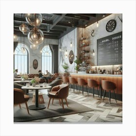 Coffee Shop Interior Design 1 Canvas Print