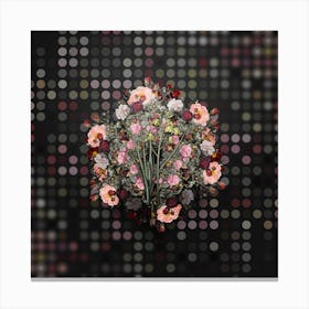 Vintage Slime Lily Flower Wreath on Dot Bokeh Pattern n.0425 Canvas Print