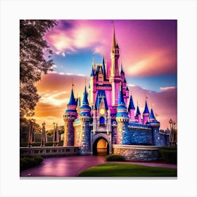 Cinderella Castle At Sunset Canvas Print