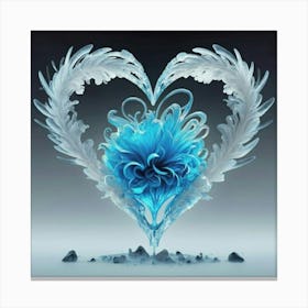 Heart silhouette in the shape of a melting ice sculpture 19 Canvas Print