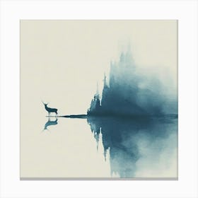 Deer In The Mist Canvas Print