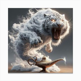 Tiger And Lamp Canvas Print