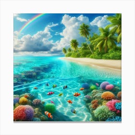 Rainbow Over The Ocean 4 Canvas Print