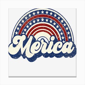 Trending Merica Usa Rainbow America Stars Men Women Canvas Print