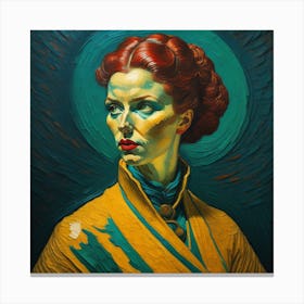 Lady In Blue Canvas Print