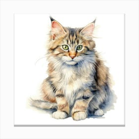 Kurilian Bobtail Cat Portrait 2 Canvas Print