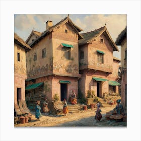 Village In India Canvas Print