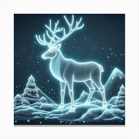 Deer In The Snow Canvas Print