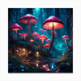 Glowing Toadstool Forest Canvas Print