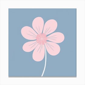 A White And Pink Flower In Minimalist Style Square Composition 632 Canvas Print