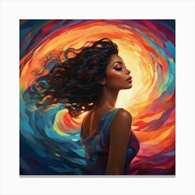 Woman In A Swirl Canvas Print