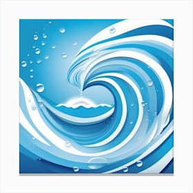 The Wave, Blue & White Canvas Print