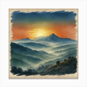 Sunrise Over The Mountains 1 Canvas Print