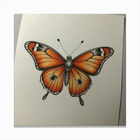 Orange Butterfly 1 Canvas Print