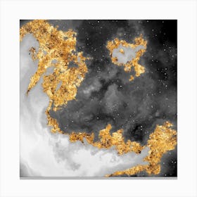 100 Nebulas in Space with Stars Abstract in Black and Gold n.105 Canvas Print