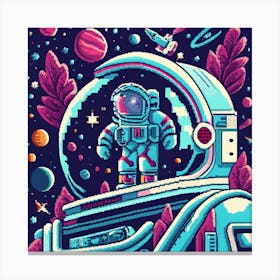 Pixel Art Spaceman Poster 1 Canvas Print
