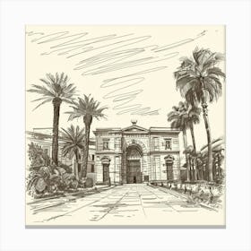 Sketch Of A Building 2 Canvas Print