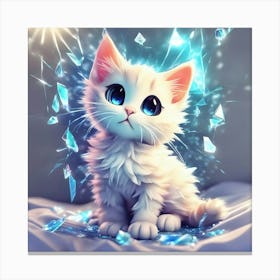 Cute Kitten With Blue Eyes Canvas Print