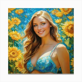 Sunflower Girl jh fd d Canvas Print