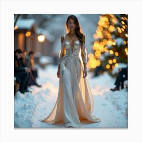 Wedding In The Snow Canvas Print