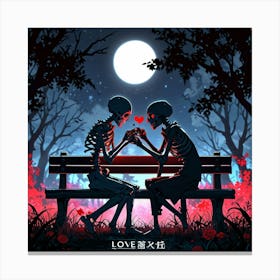 Love Skeletons Canvas Print