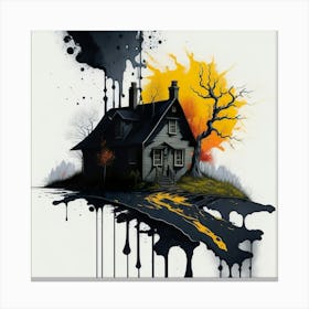 Colored House Ink Painting (95) Canvas Print