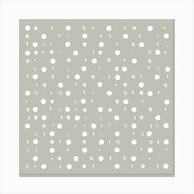 Polka Dots Sage Green Canvas Print