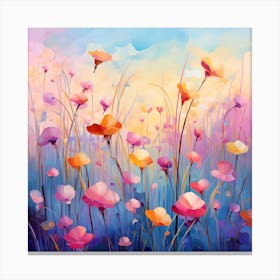 Poppies In The Meadow Canvas Print