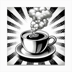 Black And White Coffee Cup Canvas Print