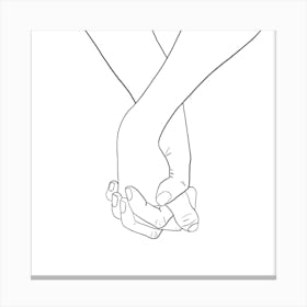 Line Drawing Friendship Relationship Canvas Print