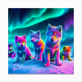 Psychedelic Wolf Family Canvas Print