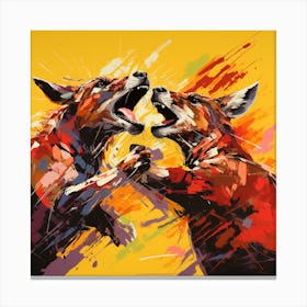 Kangaroo Fight Canvas Print