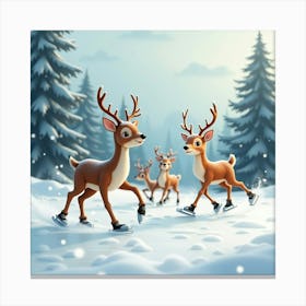 Flux Dev A Serene Winter Wonderland Scene Featuring A Group Of 1 Canvas Print