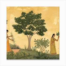 Women In Saris Canvas Print