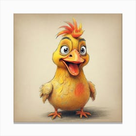 Cartoon Chicken Canvas Print