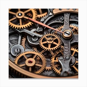 Close Up Of A Mechanical Watch Canvas Print