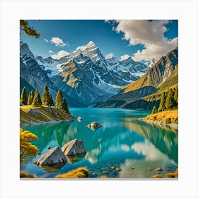 Lake In The Mountains 2 Canvas Print