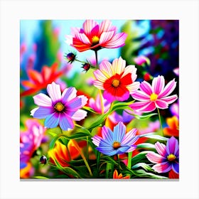 Colorful Flowers 3 Canvas Print