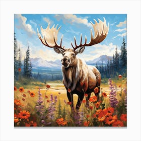 Moose Painting 2 Canvas Print