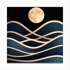 Moon Over The Ocean 1 Canvas Print